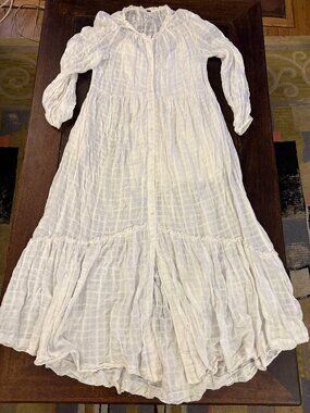 Free People Maxi Semi-sheer Ivory Dress Sz XS